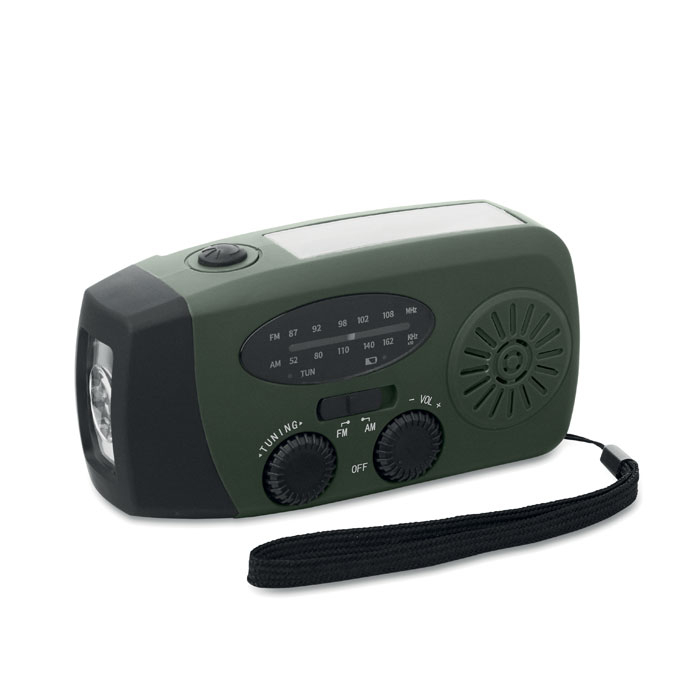 Radio portable avec torche LED à personnaliser Onda Vert foncé